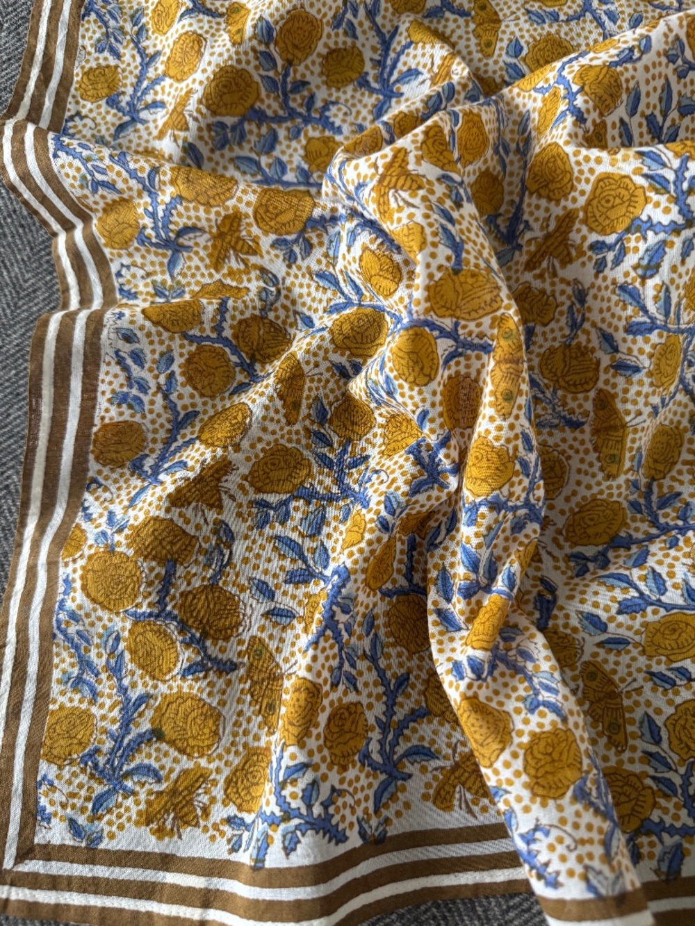 NWOT, BLOCK SHOP TEXTILES, ROSES BANDANA, FLORET COLLECTION - Picture 7 of 16